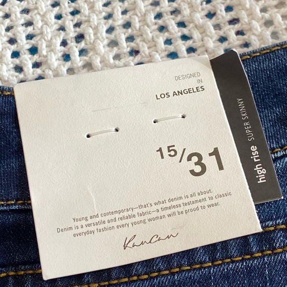 KanCan Hi Rise Supper Skinny Button Fly Dark Wash Jeans Size 15/31 x 30” - Picture 11 of 15